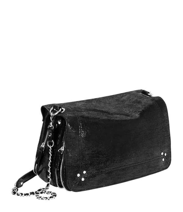 JEROME DREYFUSS Sac Bobi L Cuir Lamé Noir achetez pas cher 3