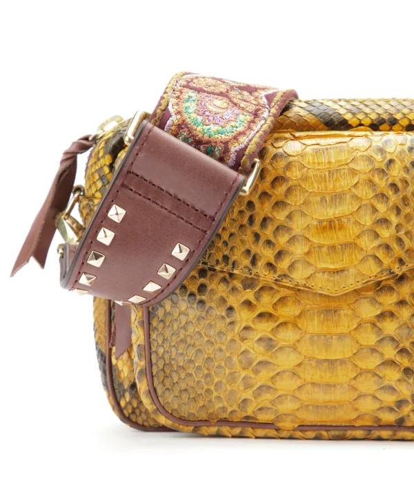 boutique paris CLARIS VIROT Sac Charly Python Safran 4