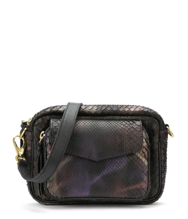 CLARIS VIROT Sac Baby Charly Python Carbone 1