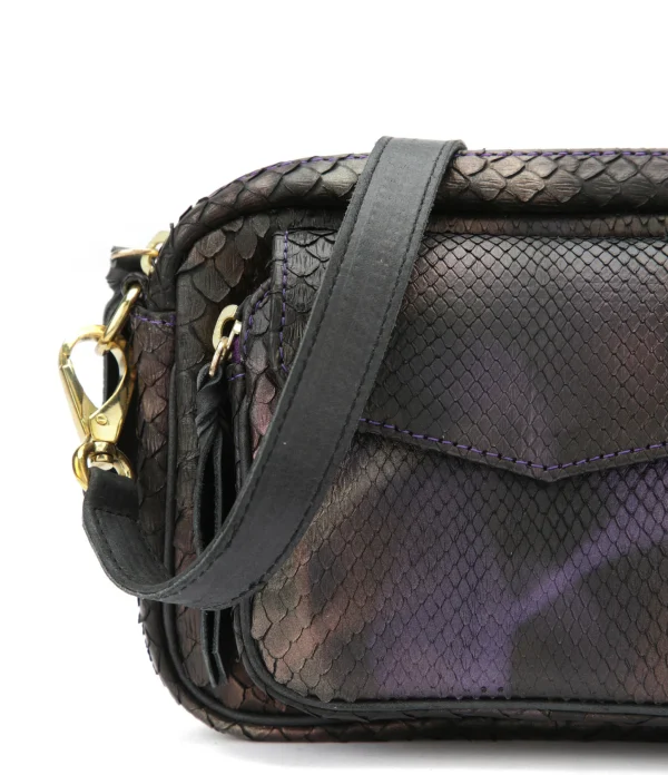 CLARIS VIROT Sac Baby Charly Python Carbone 3