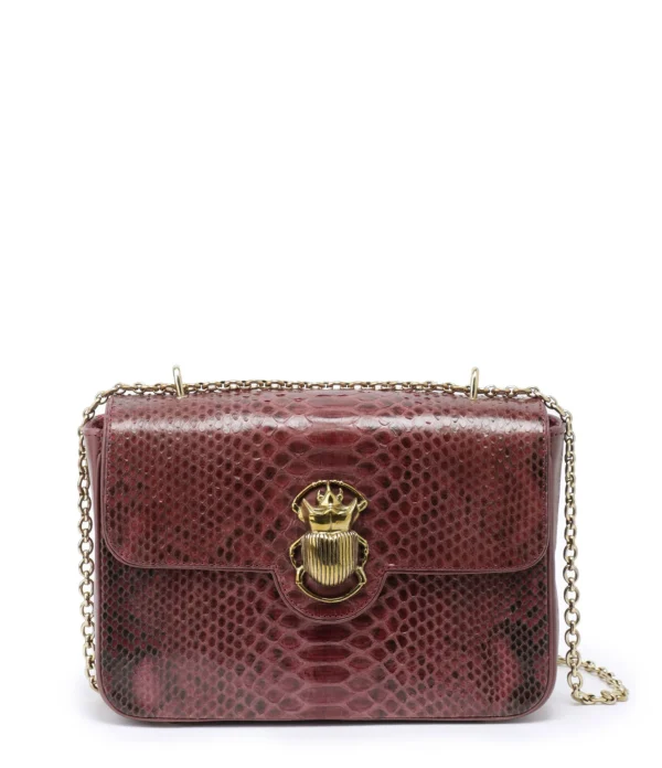 CLARIS VIROT Sac Big Ava Scarabée Python Bordeaux 1