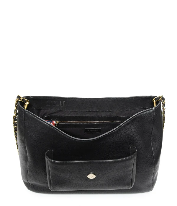 JEROME DREYFUSS Sac Lulu XL Cuir Noir Brass 5