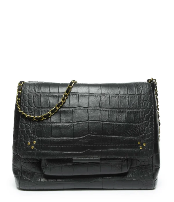 acheter JEROME DREYFUSS Sac Lulu XL Cuir Croco Noir 1