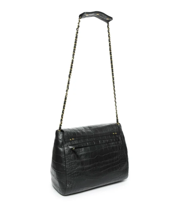 acheter JEROME DREYFUSS Sac Lulu XL Cuir Croco Noir 3