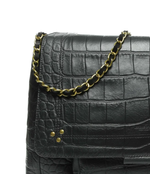 acheter JEROME DREYFUSS Sac Lulu XL Cuir Croco Noir 6