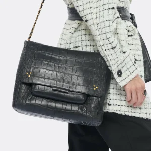 acheter JEROME DREYFUSS Sac Lulu XL Cuir Croco Noir 19