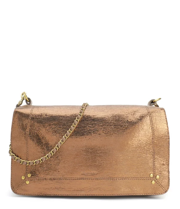 JEROME DREYFUSS Sac Bobi L Cuir Lamé Bronze 1