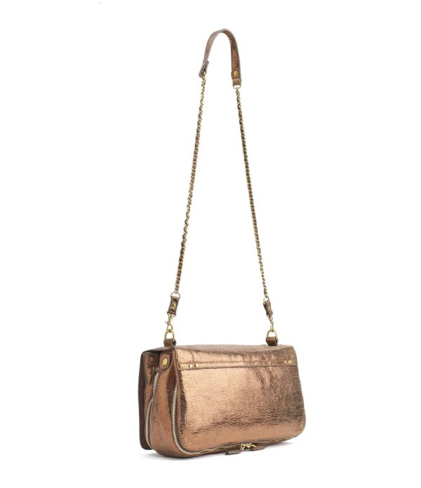 JEROME DREYFUSS Sac Bobi L Cuir Lamé Bronze 3