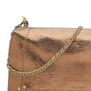 JEROME DREYFUSS Sac Bobi L Cuir Lamé Bronze 14