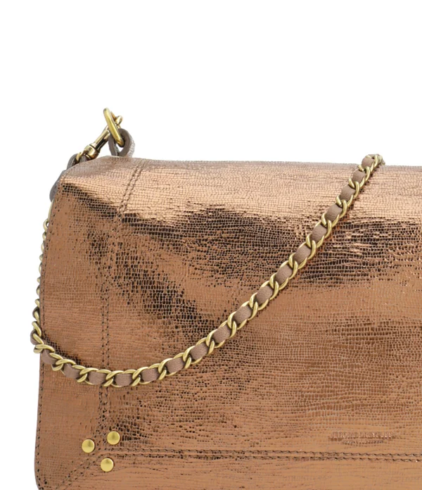 JEROME DREYFUSS Sac Bobi L Cuir Lamé Bronze 5