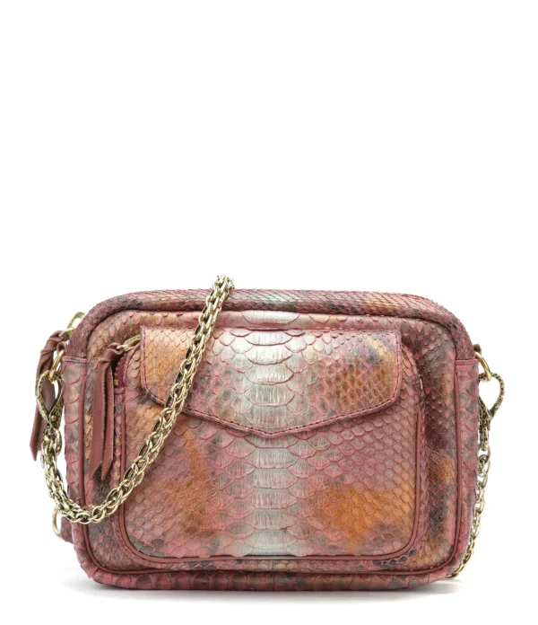 CLARIS VIROT Sac Charly Python Cuivre 1