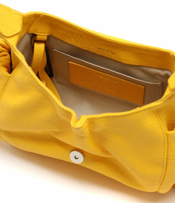 JEROME DREYFUSS Sac Helmut S Cuir Bubble Jaune Tournesol 4