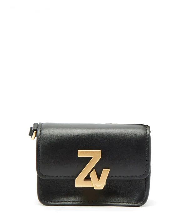 achat ZADIG & VOLTAIRE Mini Sac ZV Initiale Le City Grigri Cuir Noir 1