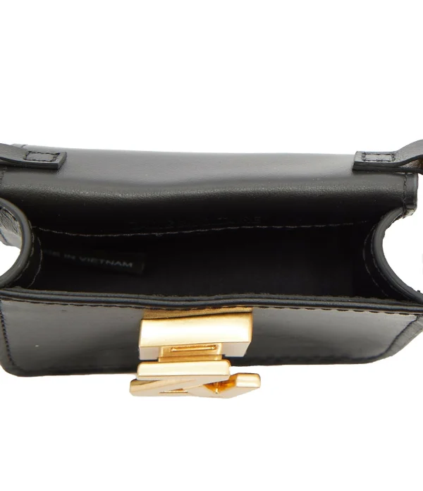 achat ZADIG & VOLTAIRE Mini Sac ZV Initiale Le City Grigri Cuir Noir 4