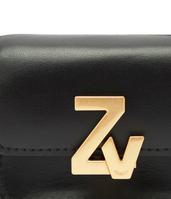 achat ZADIG & VOLTAIRE Mini Sac ZV Initiale Le City Grigri Cuir Noir 5