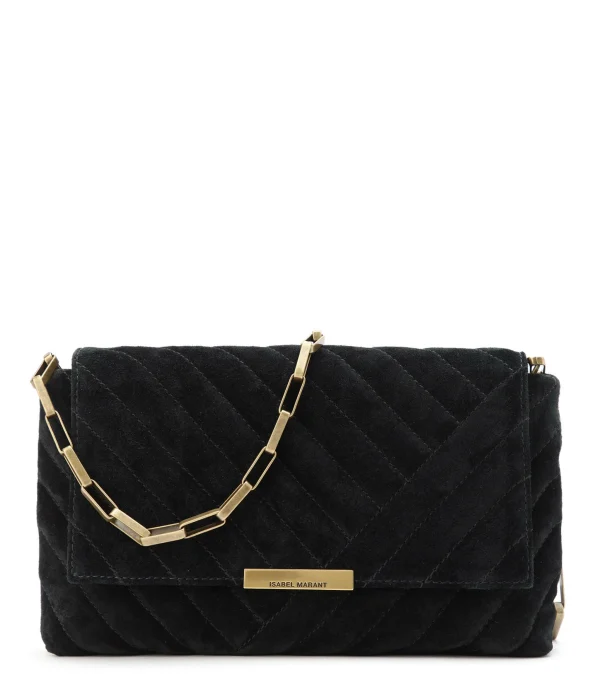 ﻿soldes ISABEL MARANT Sac Merine Bandoulière Cuir Suédé Noir 1