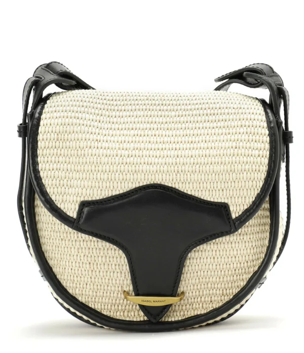 ISABEL MARANT Sac Botsy Raphia Naturel Noir 1