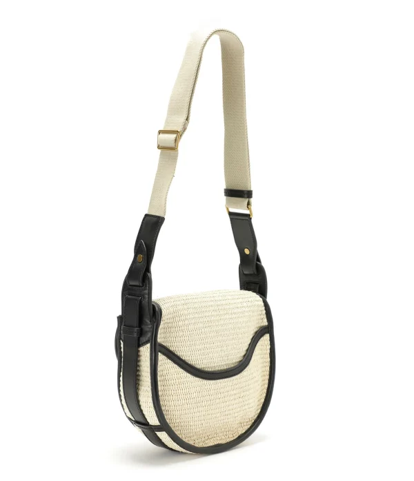 ISABEL MARANT Sac Botsy Raphia Naturel Noir 3