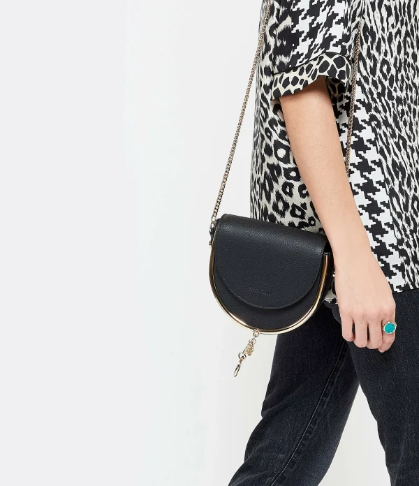 SEE BY CHLOE Sac Mara Cuir Lisse Noir 7