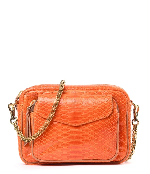 CLARIS VIROT Sac Charly Python Orange boutique 1