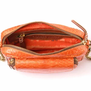 CLARIS VIROT Sac Charly Python Orange boutique 12