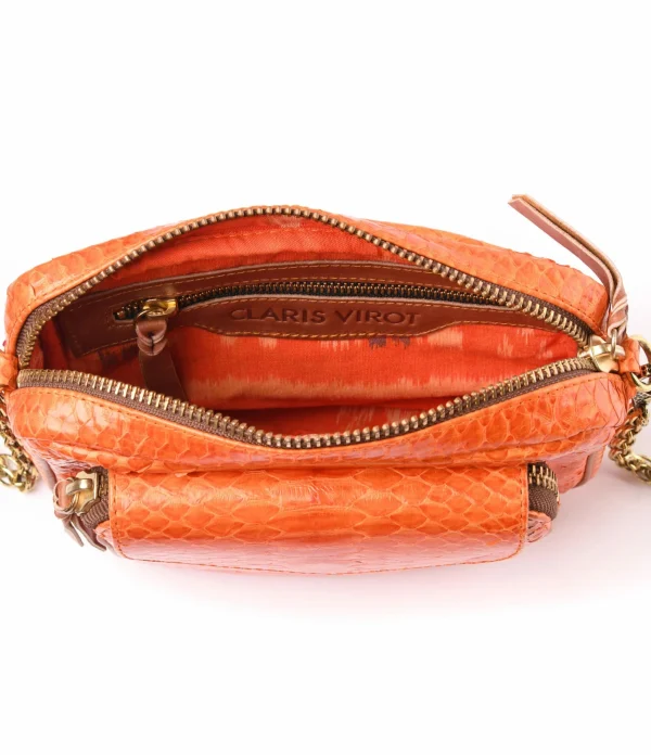 CLARIS VIROT Sac Charly Python Orange boutique 4