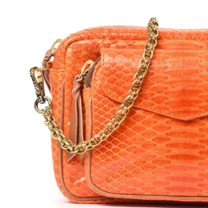 CLARIS VIROT Sac Charly Python Orange boutique 14