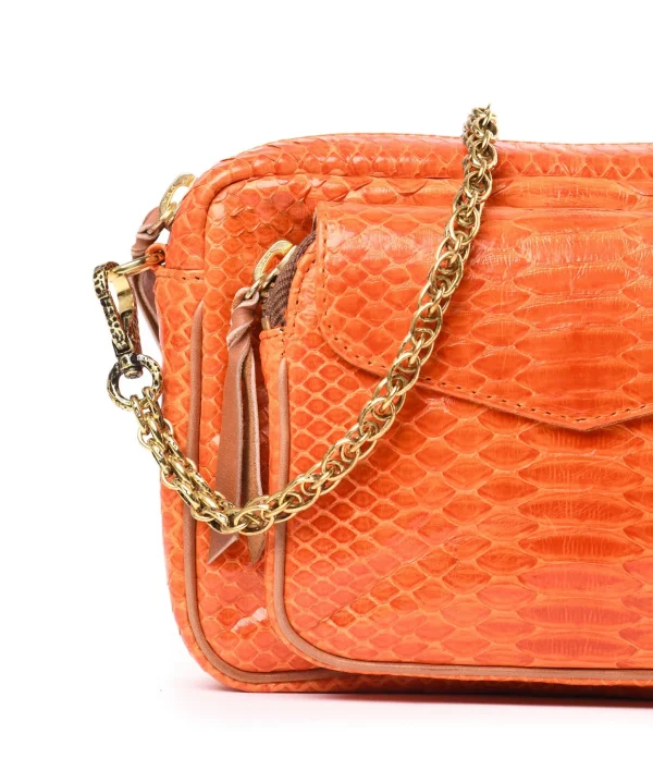 CLARIS VIROT Sac Charly Python Orange boutique 5