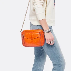 CLARIS VIROT Sac Charly Python Orange boutique 16