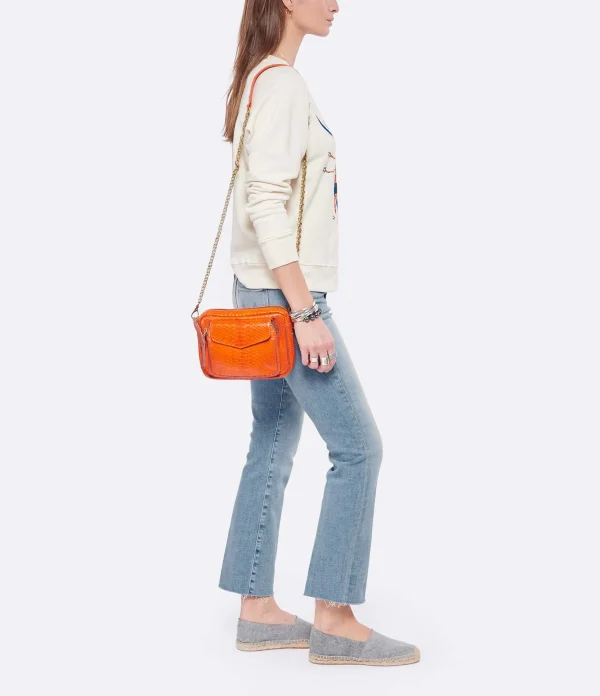 CLARIS VIROT Sac Charly Python Orange boutique 7