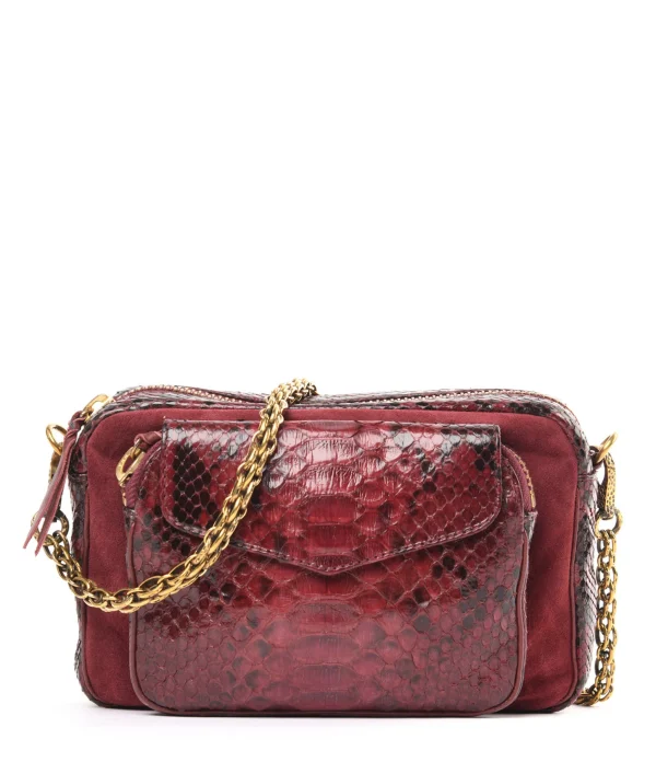 vente à bas prix CLARIS VIROT Sac Charly Python Bordeaux Suédé 1