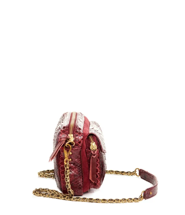 vente à bas prix CLARIS VIROT Sac Charly Python Bordeaux Suédé 3