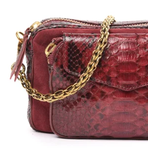 vente à bas prix CLARIS VIROT Sac Charly Python Bordeaux Suédé 11