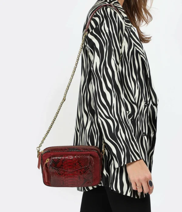 vente à bas prix CLARIS VIROT Sac Charly Python Bordeaux Suédé 5