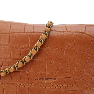 JEROME DREYFUSS Sac Bobi S Cuir Croco Whisky 14