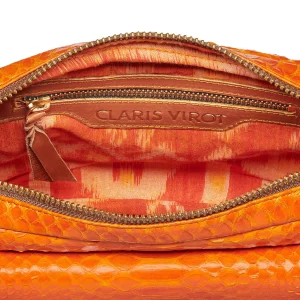 CLARIS VIROT Sac Big Charly Python Orange 8