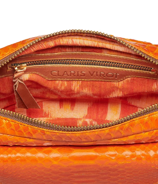 CLARIS VIROT Sac Big Charly Python Orange 3