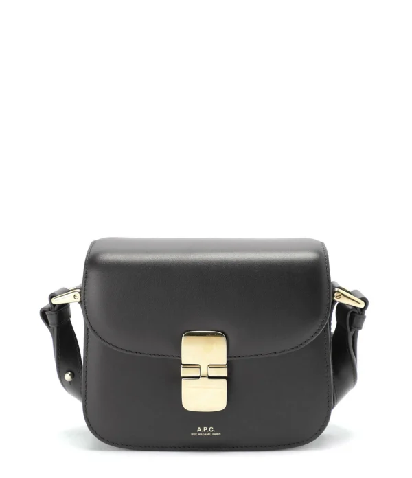 en promotion A.P.C. Sac Grace Mini Cuir Lisse Noir 1