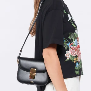 en promotion A.P.C. Sac Grace Mini Cuir Lisse Noir 16