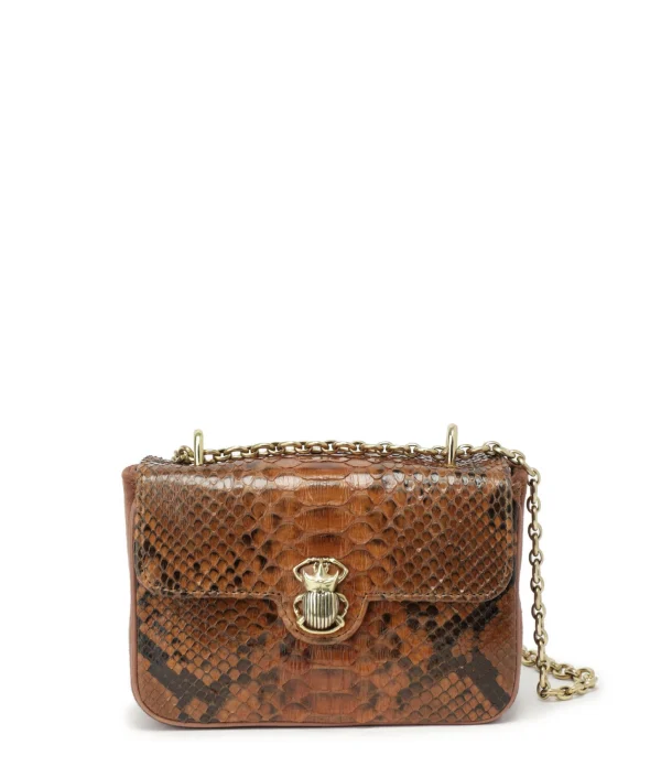 Pas Cher Magasin Soldes CLARIS VIROT Sac Ava Mini Python Moka 1