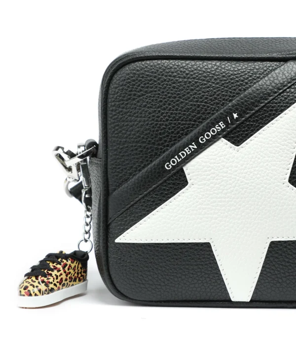 GOLDEN GOOSE Sac Star Cuir Noir Blanc 5