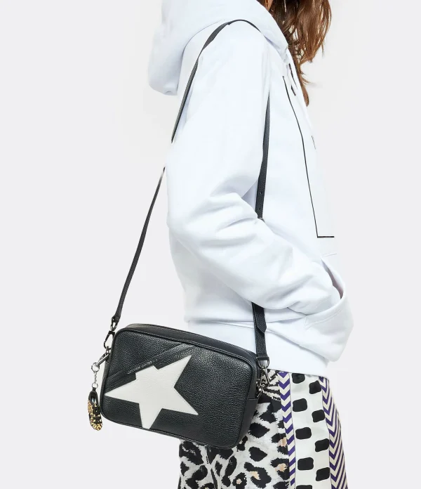 GOLDEN GOOSE Sac Star Cuir Noir Blanc 6