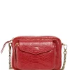 CLARIS VIROT Sac Charly Python Rouge 22