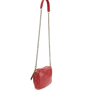 Achat CLARIS VIROT Sac Charly Python Rouge 10