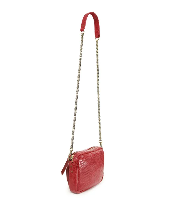 Achat CLARIS VIROT Sac Charly Python Rouge 3