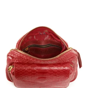 Achat CLARIS VIROT Sac Charly Python Rouge 12