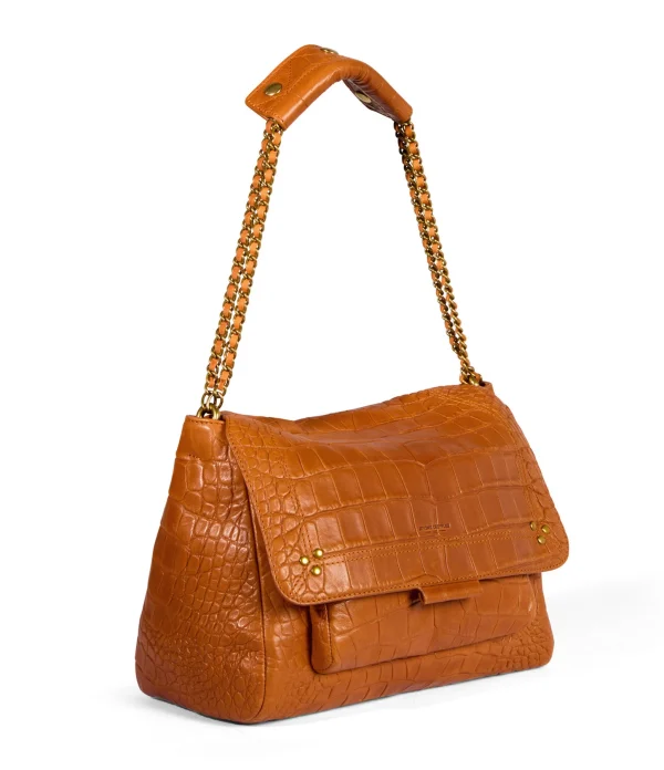 JEROME DREYFUSS Sac Lulu L Cuir Croco Whisky excellent qulity 4