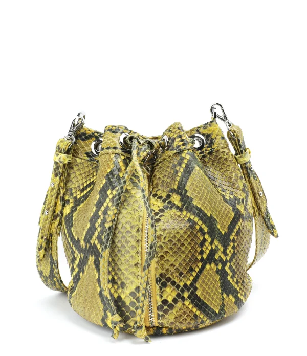 SISTA PARIS Sac Amber Python Jaune Phoenix Noir 1