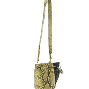 SISTA PARIS Sac Amber Python Jaune Phoenix Noir 10