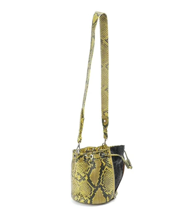 SISTA PARIS Sac Amber Python Jaune Phoenix Noir 3